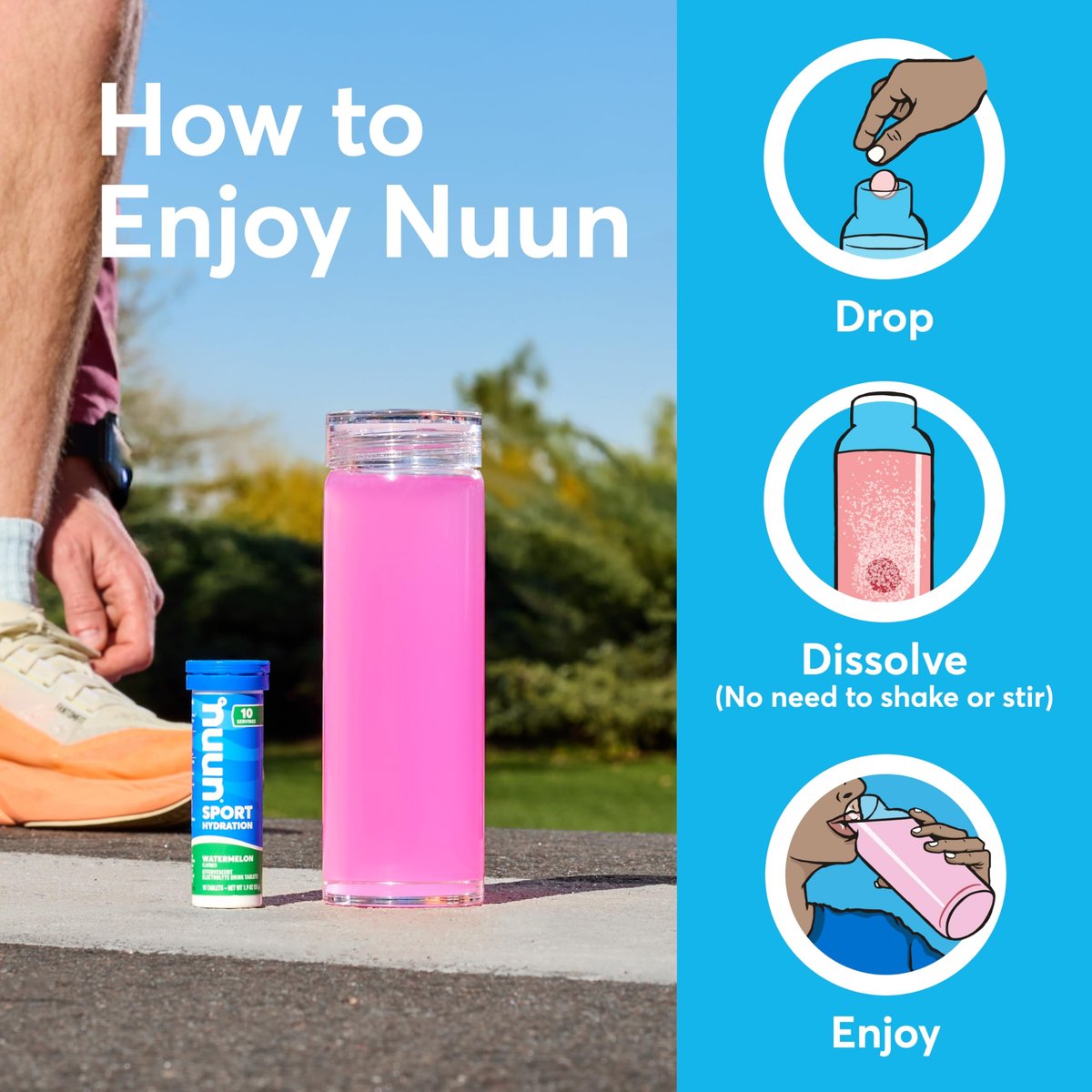 Nuun Sport Elektrolyt-Tabletten mit Magnesium, Calcium, Kalium, Chlorid & Natrium – Glutenfrei & Vegan, gemischter Geschmack, 4er-Pack (40 Portionen insgesamt)