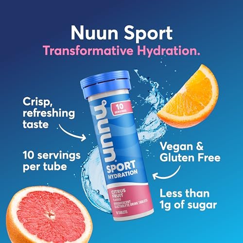 Nuun Sport Elektrolyt-Tabletten mit Magnesium, Calcium, Kalium, Chlorid & Natrium – Glutenfrei & Vegan, gemischter Geschmack, 4er-Pack (40 Portionen insgesamt)