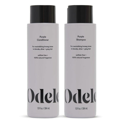 Odele Sulfatfreies Lila Shampoo & Conditioner Set – Neutralisiert Gelbstich bei blondem, silbernem und grauem Haar, 2 x 355 ml