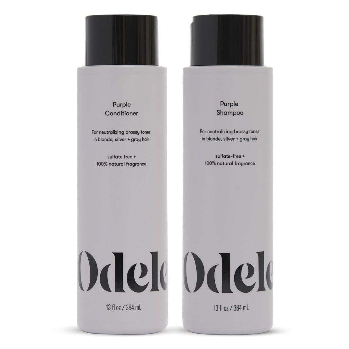 Odele Sulfatfreies Lila Shampoo & Conditioner Set – Neutralisiert Gelbstich bei blondem, silbernem und grauem Haar, 2 x 355 ml