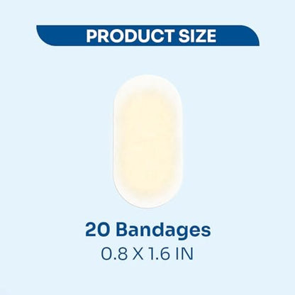 Conkote Hydrokolloid-Gel-Bandagen 20 Stück, wasserdicht, 0,82 x 1,61 Zoll, kleine Hydrokolloid-Wundauflagen für Finger, Zehen und Ferse