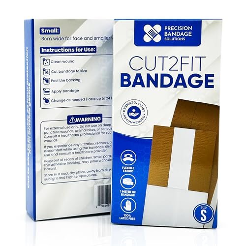 Cut2Fit Klebebandagen – Flexible Stoffbandage für Wundversorgung & Erste Hilfe, Lang haftend & Atmungsaktiv – Individuelle Größe für kleine Schnitte & Schrammen, 1 Meter Länge (Klein)