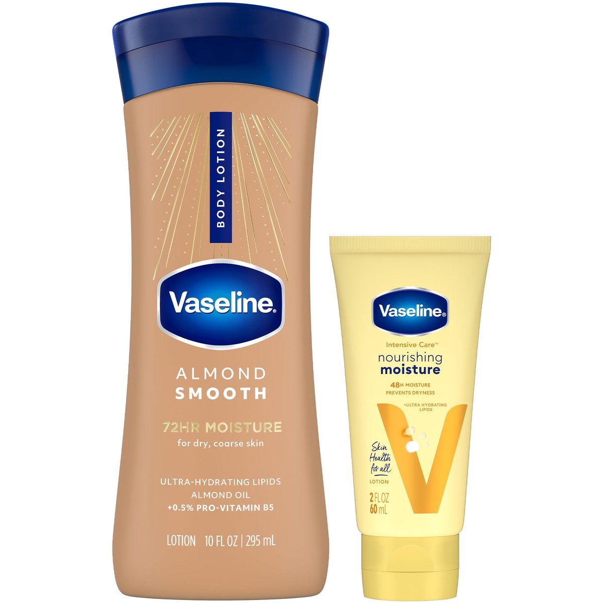 Vaseline Body Lotion Almond Smooth 72h Feuchtigkeit mit Pro-Vitamin B5 – Pflegende Feuchtigkeitslotion für extrem trockene Haut, 295 ml