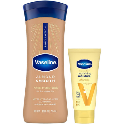 Vaseline Body Lotion Almond Smooth 72h Feuchtigkeit mit Pro-Vitamin B5 – Pflegende Feuchtigkeitslotion für extrem trockene Haut, 295 ml