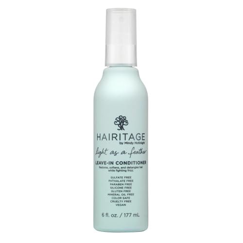 Hairitage Entwirrender Leave-in Conditioner Spray – Leave-in Haarbehandlung für trockenes, geschädigtes, lockiges, feines, welliges und frizziges Haar – Leichte Formel – Sulfatfrei – Kirsch- und Ambraduft, 177 ml