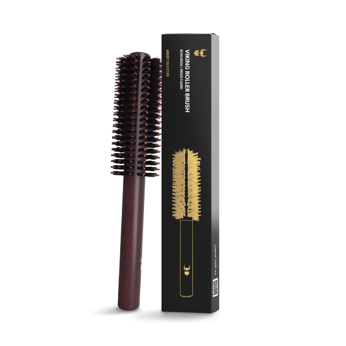 The Beard Struggle Viking Rollerbürste – Hitzebeständige Rundbürste für Haar- und Bartstyling – Reduziert Frizz & Knoten – Herren Bartbürste