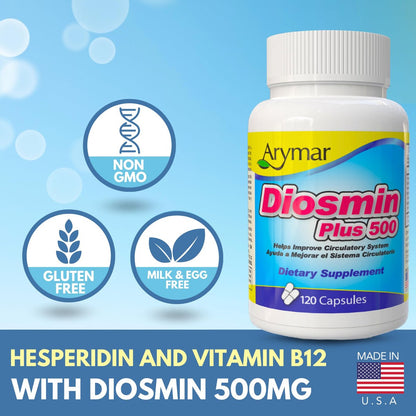 Arymar Diosmin Plus 500 – Kreislauf-Unterstützung, 500 mg, 120 Kapseln