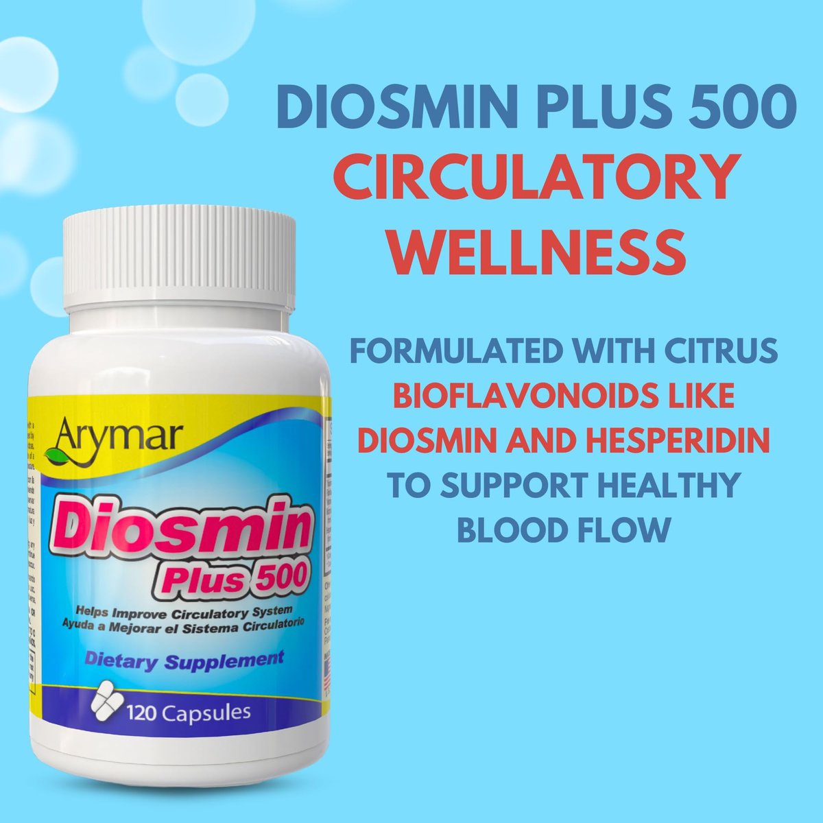Arymar Diosmin Plus 500 – Kreislauf-Unterstützung, 500 mg, 120 Kapseln
