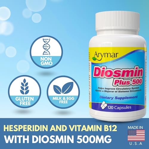 Arymar Diosmin Plus 500 – Kreislauf-Unterstützung, 500 mg, 120 Kapseln