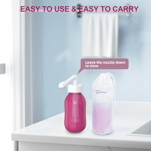 Peri Flasche für die Wochenbettpflege, Dammflasche für frischgebackene Mütter, 10 Unzen umgedrehte Peri-Flasche für die Erholung nach der Geburt, tragbares Bidet für Frauen