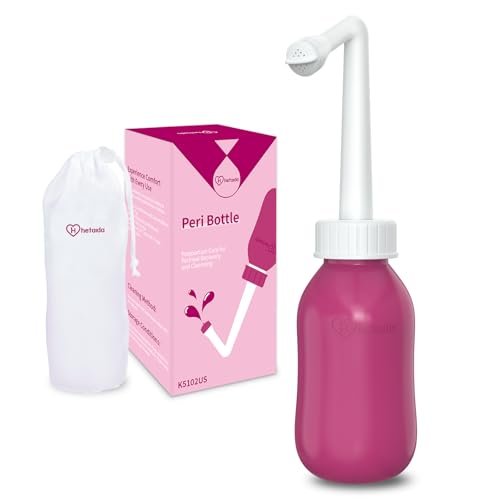 Peri Flasche für die Wochenbettpflege, Dammflasche für frischgebackene Mütter, 10 Unzen umgedrehte Peri-Flasche für die Erholung nach der Geburt, tragbares Bidet für Frauen
