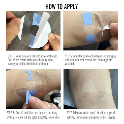 GTAGKOMMEN Universelle Klebepflaster für CGM und Insulinpumpen, 0,8-Zoll-Loch, 20 Stück, wasserdicht, 10-14 Tage haltbar, atmungsaktiv, durchsichtige Pflaster, vorgeschnittenes Klebeband, CGM-Schutz, hautfreundlich