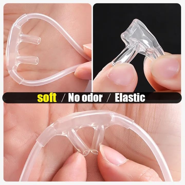 Luisddi 10er-Pack High-Flow Nasen-Oxygen-Kanüle, weiches Silikon, Standardanschluss 2,1 m, grüner Schlauch, einzeln verpackt