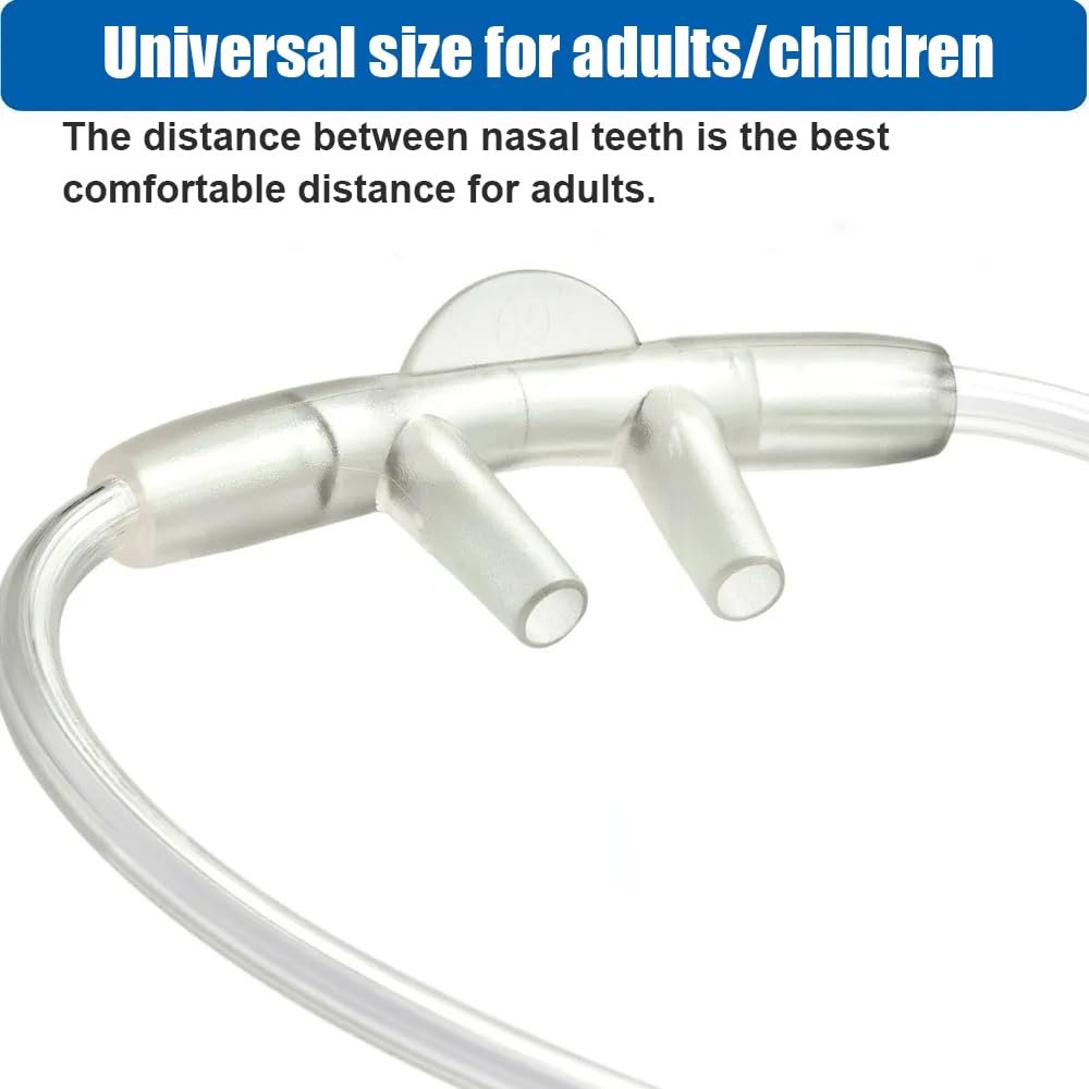 Luisddi 10er-Pack High-Flow Nasen-Oxygen-Kanüle, weiches Silikon, Standardanschluss 2,1 m, grüner Schlauch, einzeln verpackt