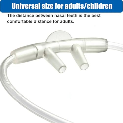 Luisddi 10er-Pack High-Flow Nasen-Oxygen-Kanüle, weiches Silikon, Standardanschluss 2,1 m, grüner Schlauch, einzeln verpackt