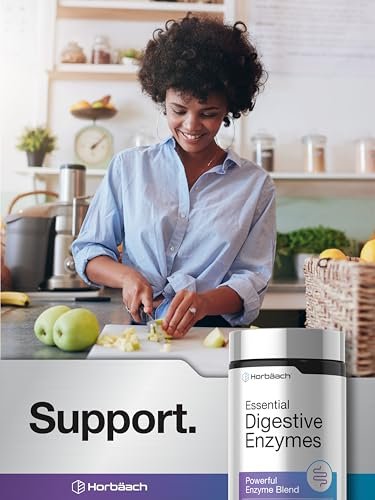 Horbäach Essentielle Verdauungsenzyme | 250 Kapseln | Leistungsstarke Enzymmischung für Männer & Frauen | Non-GMO & Glutenfrei