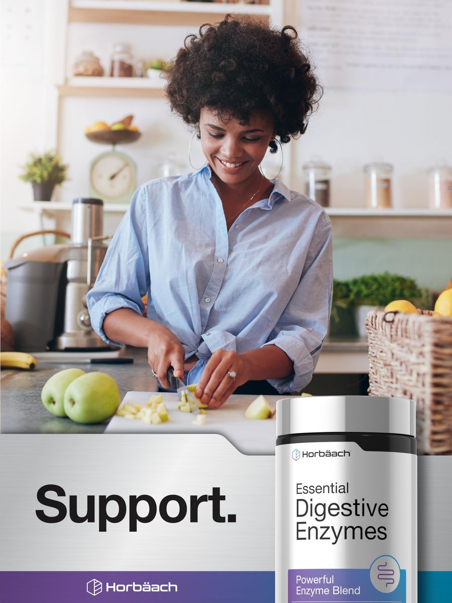 Horbäach Essentielle Verdauungsenzyme | 250 Kapseln | Leistungsstarke Enzymmischung für Männer & Frauen | Non-GMO & Glutenfrei