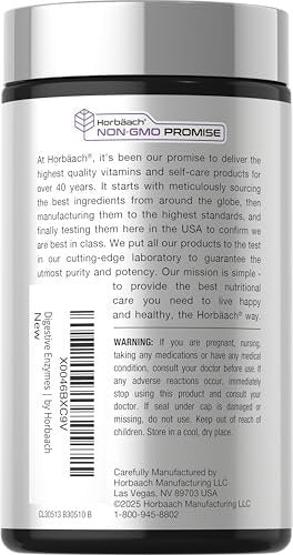 Horbäach Essentielle Verdauungsenzyme | 250 Kapseln | Leistungsstarke Enzymmischung für Männer & Frauen | Non-GMO & Glutenfrei