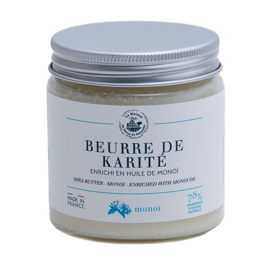 Maison du Savon de Marseille Sheabutter mit Kokosöl und Monoi - 120ml - Feuchtigkeitsspendende Körperbutter für alle Haut- und Haartypen