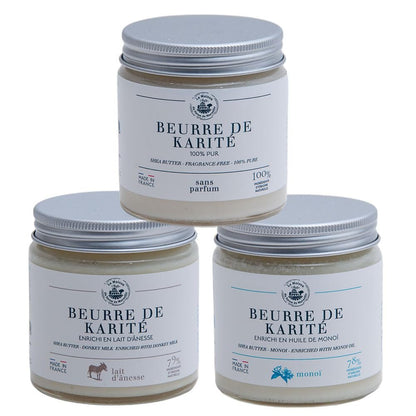 Maison du Savon de Marseille Sheabutter mit Kokosöl und Monoi - 120ml - Feuchtigkeitsspendende Körperbutter für alle Haut- und Haartypen