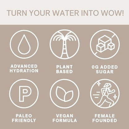 Cure Hydration Pflanzliches Elektrolyt-Getränkepulver | Ohne Zuckerzusatz | Dehydrierungslinderung | Kokoswasserpulver | FSA-HSA-fähig | Nicht-GMO, Vegan | 8 Beutel – Tropical Punch