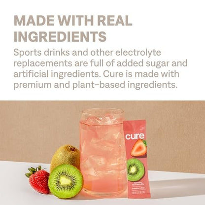 Cure Hydration – Elektrolyt-Pulver auf pflanzlicher Basis mit Kokoswasser, ohne Zuckerzusatz, FSA-HSA-fähig, 8 Portionen – Blutorange