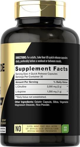 Carlyle Stickstoffmonoxid Nahrungsergänzung 3000mg | 120 Kapseln | mit L-Arginin & L-Citrullin | für Männer & Frauen | Pre & Post Workout | Non-GMO, Glutenfrei