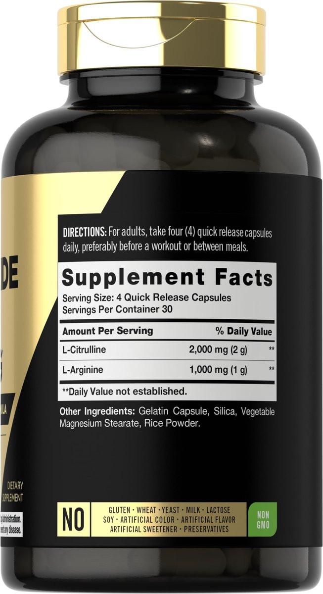 Carlyle Stickstoffmonoxid Nahrungsergänzung 3000mg | 120 Kapseln | mit L-Arginin & L-Citrullin | für Männer & Frauen | Pre & Post Workout | Non-GMO, Glutenfrei