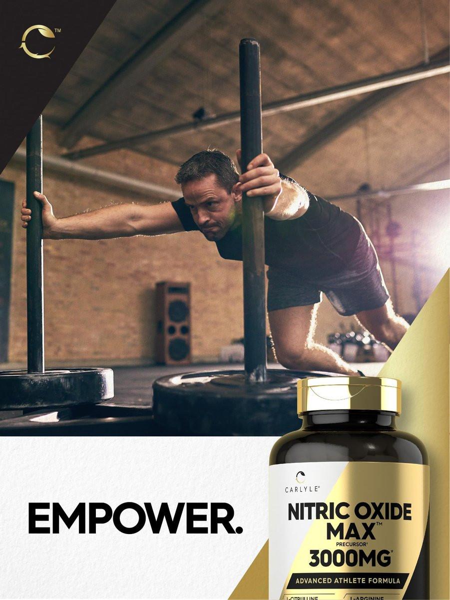 Carlyle Stickstoffmonoxid Nahrungsergänzung 3000mg | 120 Kapseln | mit L-Arginin & L-Citrullin | für Männer & Frauen | Pre & Post Workout | Non-GMO, Glutenfrei