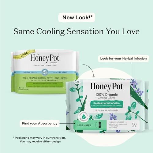 The Honey Pot Company – Kräuter-Slipeinlagen mit ätherischen Ölen und Bio-Baumwollabdeckung, 30 Stück