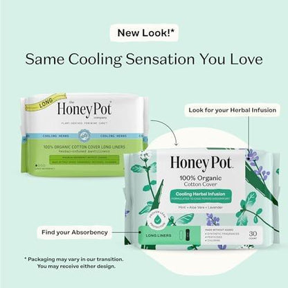 The Honey Pot Company – Kräuter-Slipeinlagen mit ätherischen Ölen und Bio-Baumwollabdeckung, 30 Stück
