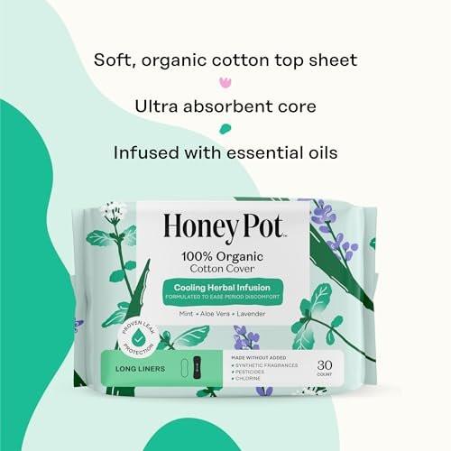 The Honey Pot Company – Kräuter-Slipeinlagen mit ätherischen Ölen und Bio-Baumwollabdeckung, 30 Stück