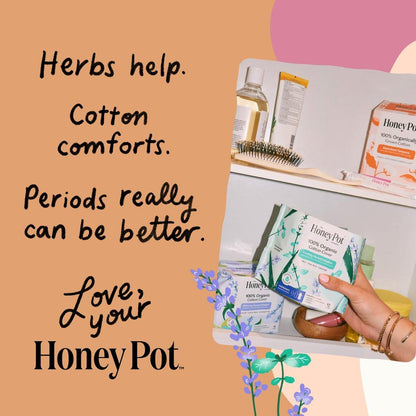The Honey Pot Company – Kräuter-Slipeinlagen mit ätherischen Ölen und Bio-Baumwollabdeckung, 30 Stück