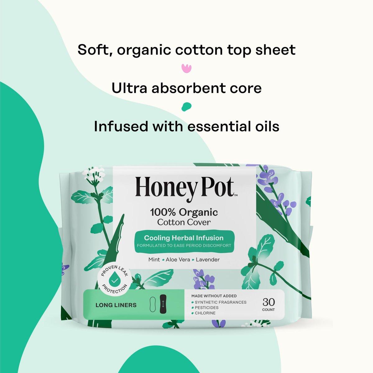 The Honey Pot Company – Kräuter-Slipeinlagen mit ätherischen Ölen und Bio-Baumwollabdeckung, 30 Stück