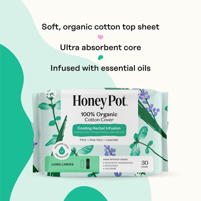 The Honey Pot Company – Kräuter-Slipeinlagen mit ätherischen Ölen und Bio-Baumwollabdeckung, 30 Stück