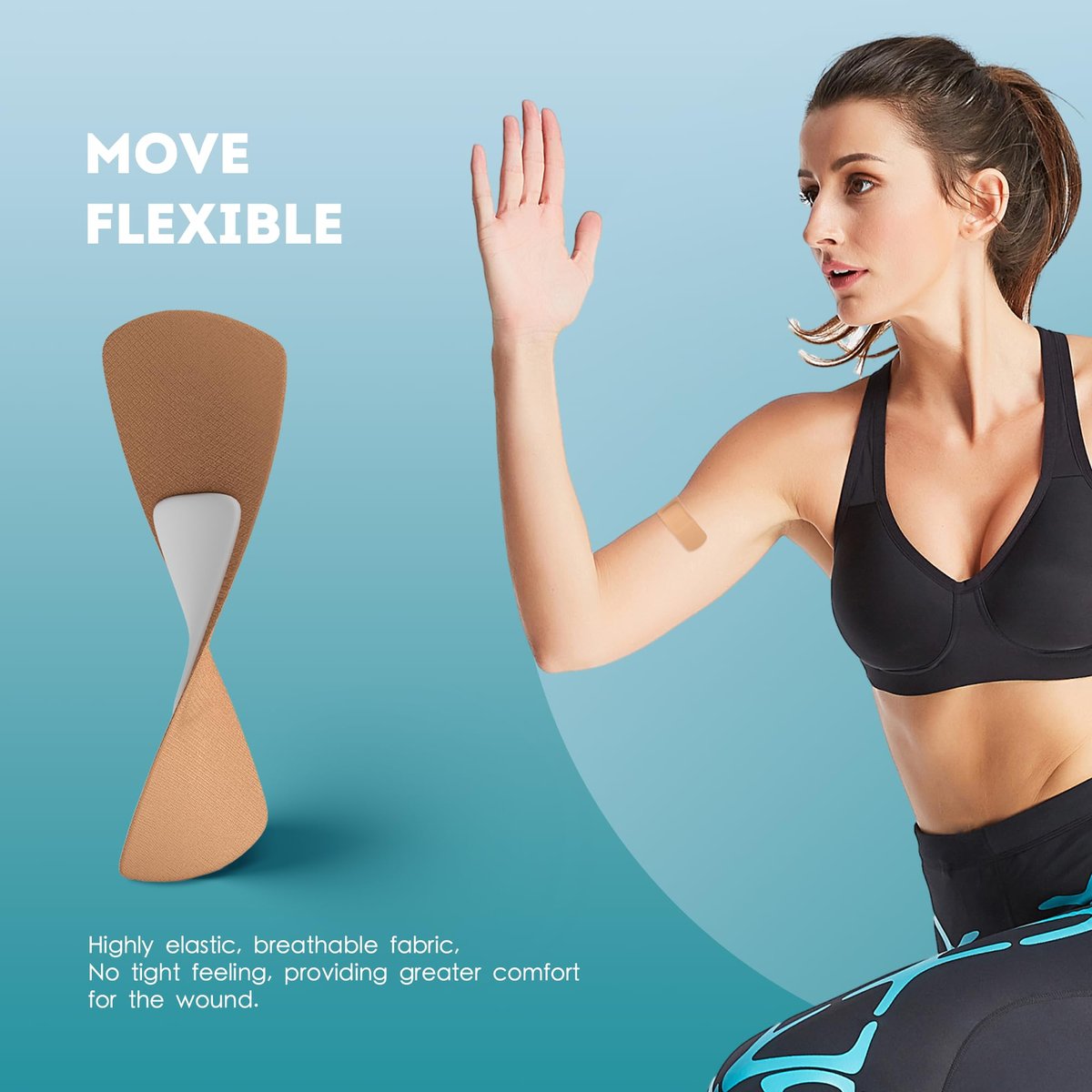 Ourmed Flexible Fabric Pflaster, 100 Stück, Latexfrei, Erste-Hilfe-Pflaster mit nicht haftendem Pad, für Wunden, Schnitte, Schürfwunden, Blasen, verschiedene Größen