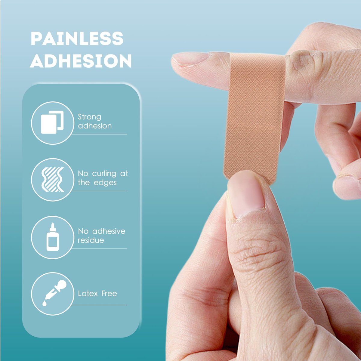 Ourmed Flexible Fabric Pflaster, 100 Stück, Latexfrei, Erste-Hilfe-Pflaster mit nicht haftendem Pad, für Wunden, Schnitte, Schürfwunden, Blasen, verschiedene Größen
