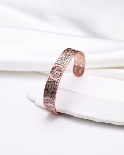Jecanori Kupferarmband für Männer – 18-fach verstärktes Magnetarmband mit 3.800 Gauss Magneten, 99,99 % reines massives Kupfer, Geschenk