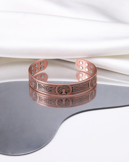 Jecanori Kupferarmband für Männer – 18-fach verstärktes Magnetarmband mit 3.800 Gauss Magneten, 99,99 % reines massives Kupfer, Geschenk