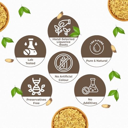 CARMEL ORGANICS Süßholz (Mulethi) Wurzel geschnitten 227 g | Indisches Yashtimadhu für Gesundheit, Haut- und Haarpflege | Glycyrrhiza Glabra | Ohne Zusatzstoffe