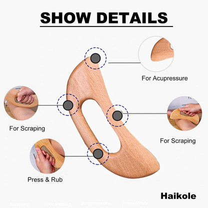 enttgo Körper Gua Sha Werkzeug aus Holz – Lymphdrainage & Anti-Cellulite Massage für Nacken, Rücken, Gesicht, Beine – Wood Therapy Massage Tool