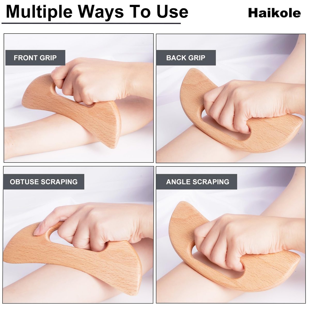 enttgo Körper Gua Sha Werkzeug aus Holz – Lymphdrainage & Anti-Cellulite Massage für Nacken, Rücken, Gesicht, Beine – Wood Therapy Massage Tool