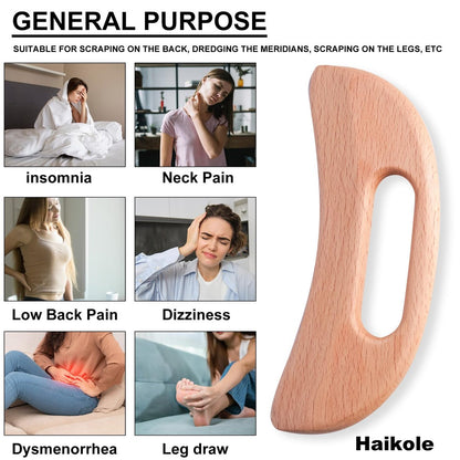 enttgo Körper Gua Sha Werkzeug aus Holz – Lymphdrainage & Anti-Cellulite Massage für Nacken, Rücken, Gesicht, Beine – Wood Therapy Massage Tool