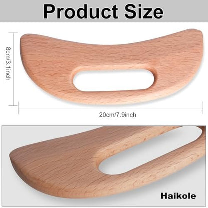 enttgo Körper Gua Sha Werkzeug aus Holz – Lymphdrainage & Anti-Cellulite Massage für Nacken, Rücken, Gesicht, Beine – Wood Therapy Massage Tool