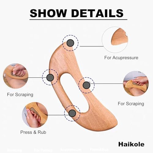 enttgo Körper Gua Sha Werkzeug aus Holz – Lymphdrainage & Anti-Cellulite Massage für Nacken, Rücken, Gesicht, Beine – Wood Therapy Massage Tool
