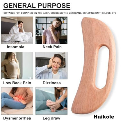 enttgo Körper Gua Sha Werkzeug aus Holz – Lymphdrainage & Anti-Cellulite Massage für Nacken, Rücken, Gesicht, Beine – Wood Therapy Massage Tool