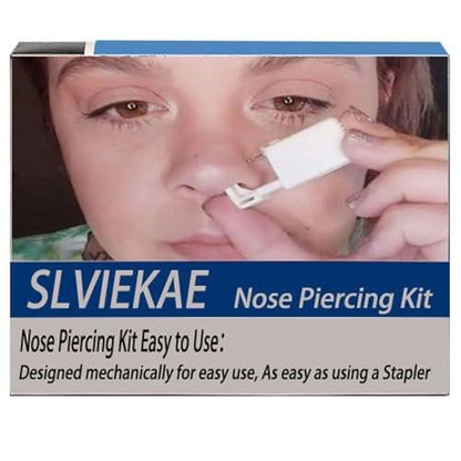 SLVIEKAE Nasen-Piercing-Set – Einfach zu bedienendes Piercing-Gerät mit 316L Chirurgenstahl 20G Nasenstecker und Schmuck