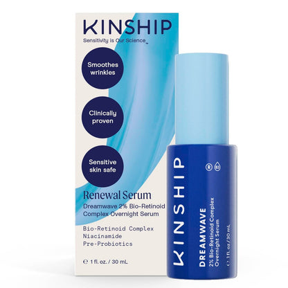 Kinship Dream Wave 2% Bio-Retinoid Übernacht-Hydratationsserum für das Gesicht | Retinol für empfindliche Haut | Anti-Aging mit Niacinamid + Tranexamsäure | Glättet Falten | Rötungsreduzierende Hautpflege 30 ml
