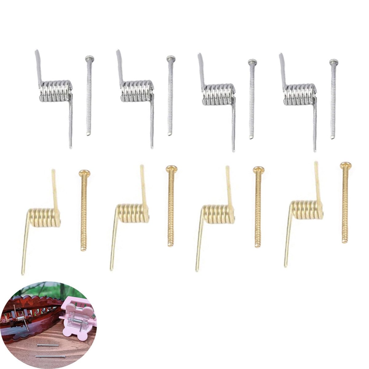 ArrErr 8er-Set Haarklammer Federersatz mit Mittelachse für große und mittlere Krallenklammern, Haarspangen, Reparaturteile