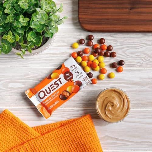 Quest Nutrition überzogene Bonbons, Erdnussbutter, 1 g Zucker, 10 g Protein, 4 g Netto-Kohlenhydrate, glutenfrei, keto-freundlich, 4er-Pack